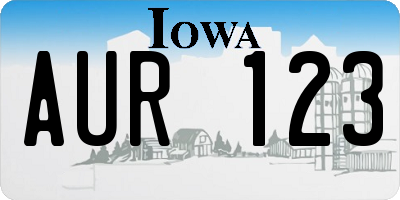IA license plate AUR123