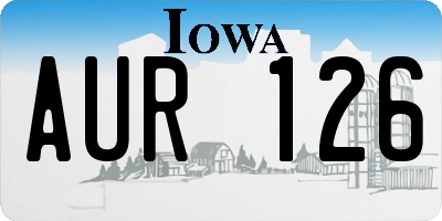 IA license plate AUR126