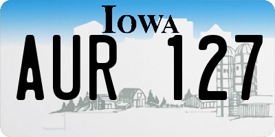 IA license plate AUR127