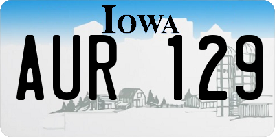 IA license plate AUR129