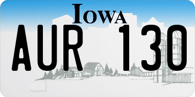 IA license plate AUR130