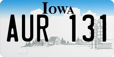 IA license plate AUR131