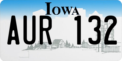 IA license plate AUR132