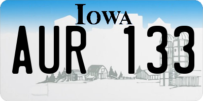 IA license plate AUR133