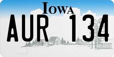 IA license plate AUR134