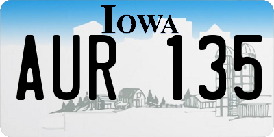 IA license plate AUR135