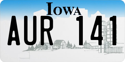 IA license plate AUR141