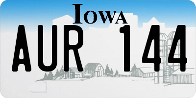 IA license plate AUR144
