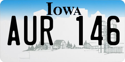 IA license plate AUR146