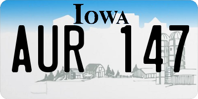 IA license plate AUR147