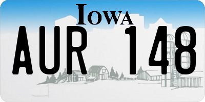 IA license plate AUR148