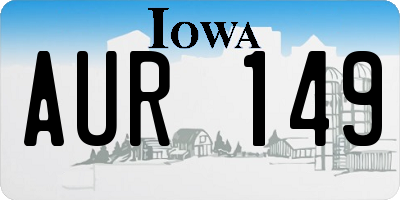 IA license plate AUR149