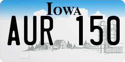 IA license plate AUR150