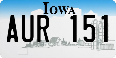 IA license plate AUR151