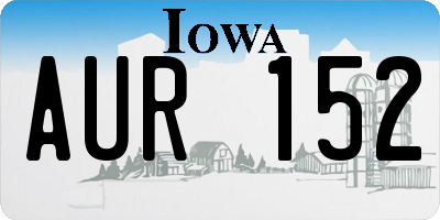 IA license plate AUR152
