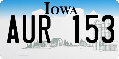 IA license plate AUR153