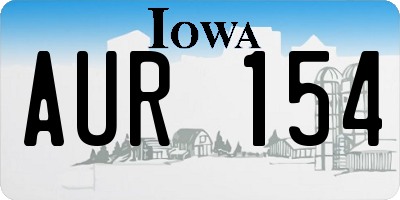 IA license plate AUR154