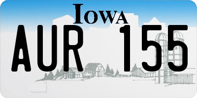 IA license plate AUR155