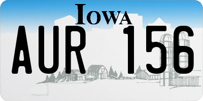 IA license plate AUR156