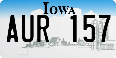 IA license plate AUR157