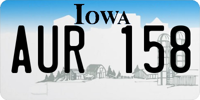 IA license plate AUR158