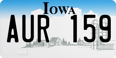 IA license plate AUR159