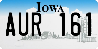 IA license plate AUR161