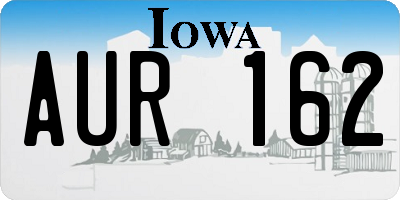 IA license plate AUR162