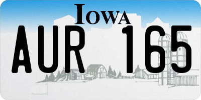 IA license plate AUR165