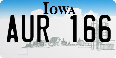 IA license plate AUR166