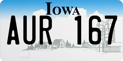 IA license plate AUR167