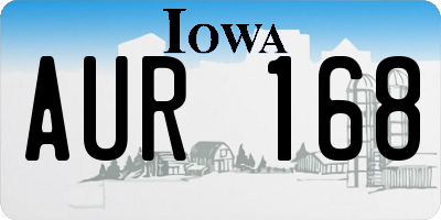 IA license plate AUR168