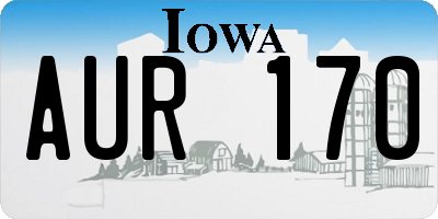 IA license plate AUR170
