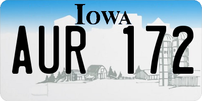 IA license plate AUR172