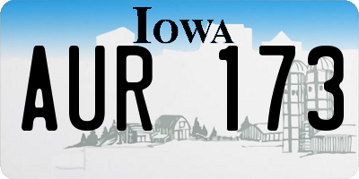 IA license plate AUR173