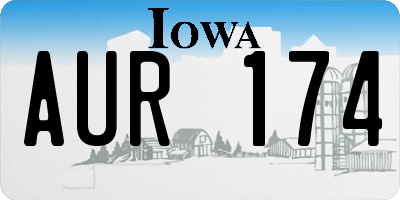 IA license plate AUR174