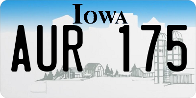 IA license plate AUR175