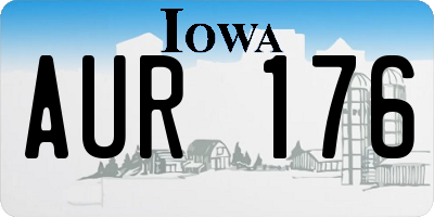 IA license plate AUR176