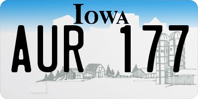 IA license plate AUR177
