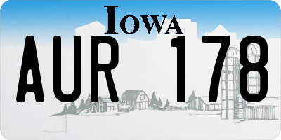 IA license plate AUR178