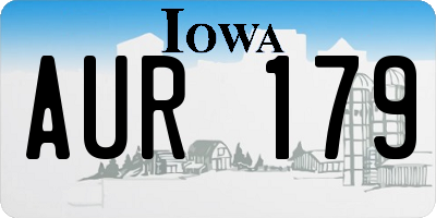 IA license plate AUR179