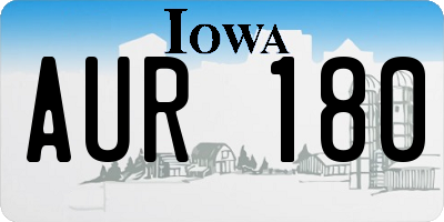 IA license plate AUR180