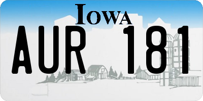 IA license plate AUR181