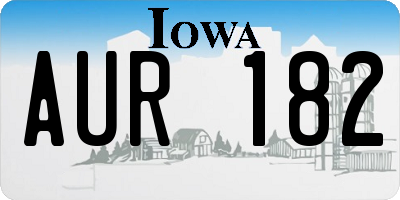 IA license plate AUR182
