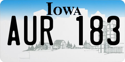 IA license plate AUR183