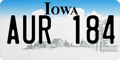 IA license plate AUR184