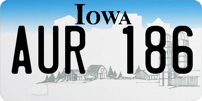 IA license plate AUR186