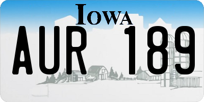 IA license plate AUR189