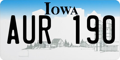 IA license plate AUR190
