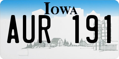 IA license plate AUR191